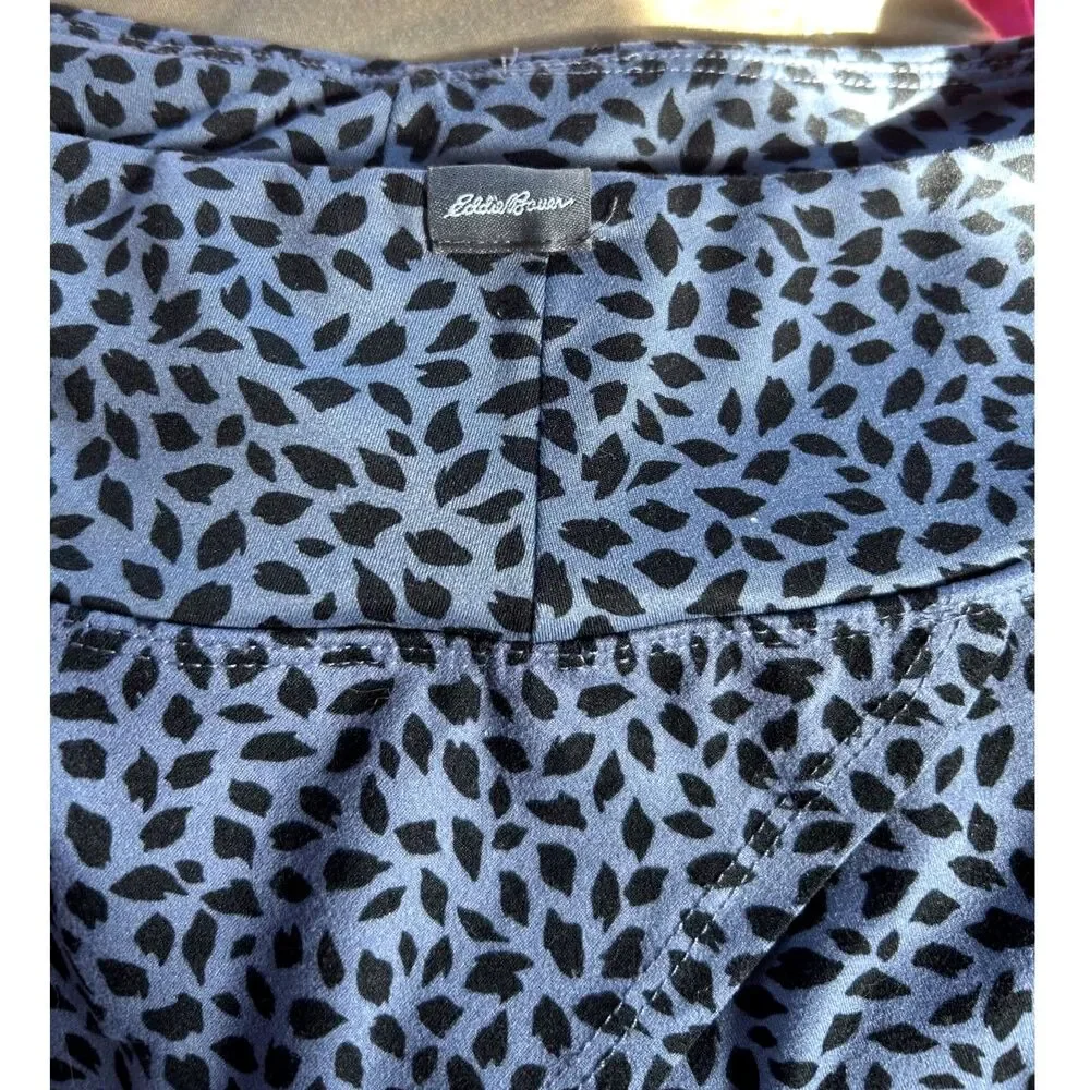 Eddie Bauer Women Blue Kacey Faux Wrap Athletic Skirt Sz M Activewear Animal Gym